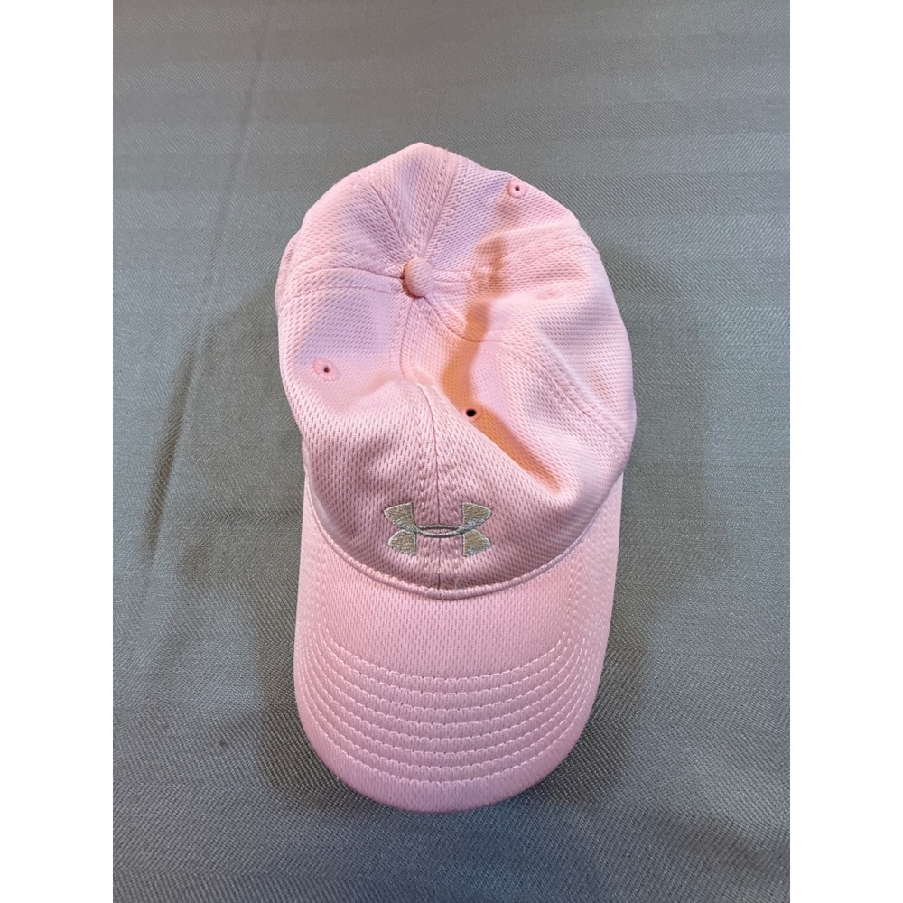 Under Armour Pink Mesh Adjustable Baseball Cap Athletic Hat Embroidered Logo